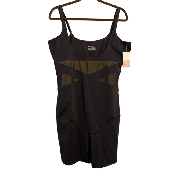 Cacique Other - Cacique Open-Bust Thigh Shaper 26/28 Black Nylon Spandex Level 3 Max Contouring